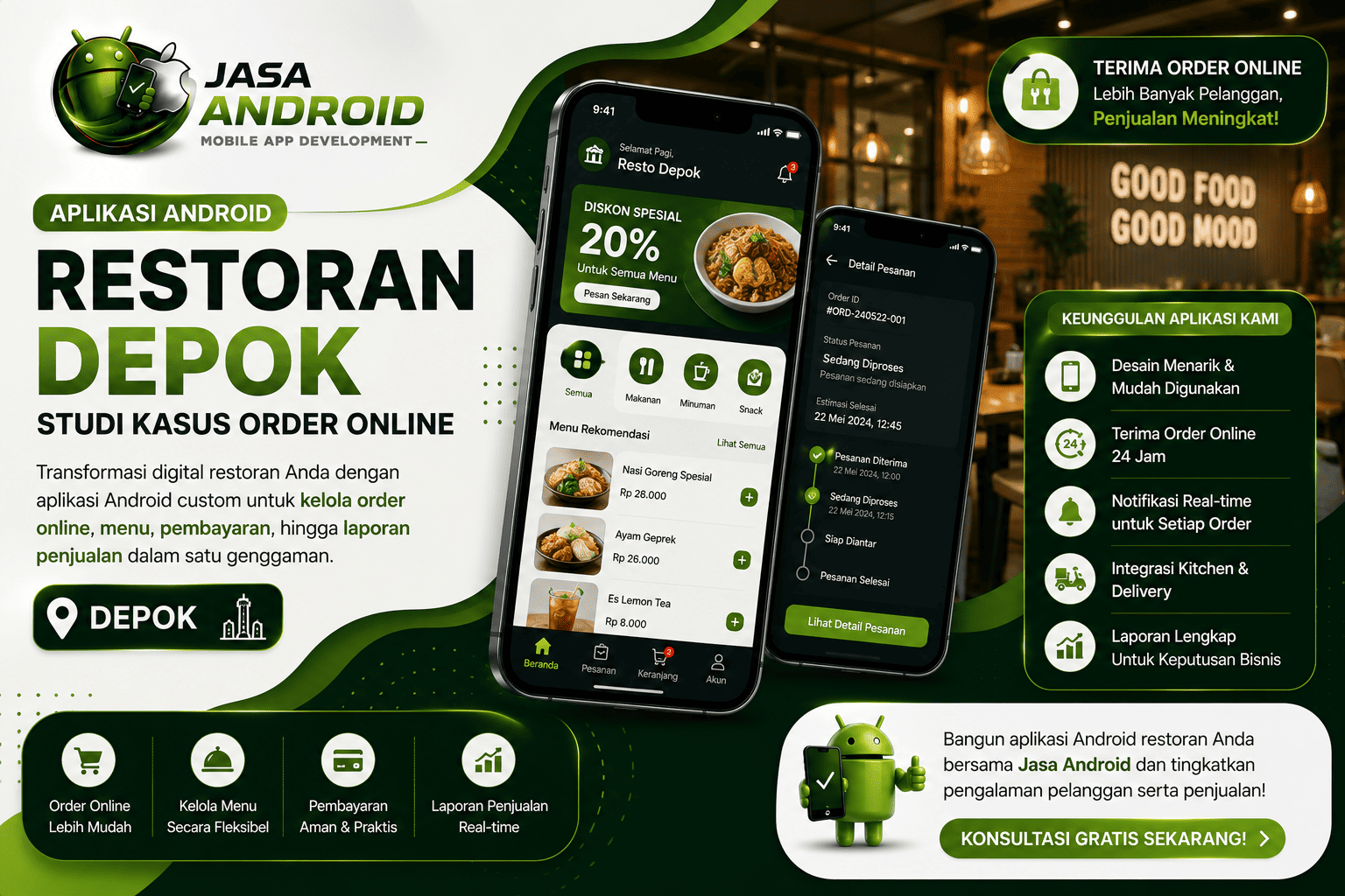 Aplikasi Android Restoran Depok Studi Kasus Order Online: Transformasi Digital yang Meningkatkan Penjualan dan Kepuasan Pelanggan